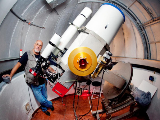 Telescopes and mount inside dome